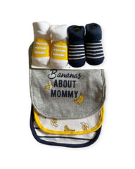 5pcs set/ 3 bibs+ 2 socks