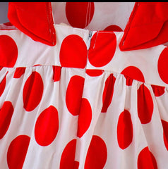 Polka Dress with Hat- red