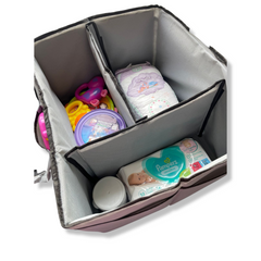 Baby Diaper Caddy Organizer, Foldable Felt Storage Bag with Multi Pockets and Flexible Compartments
