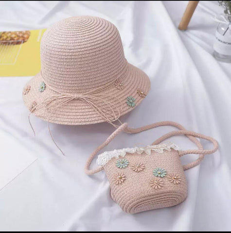 Beach  straw Hat + Bag