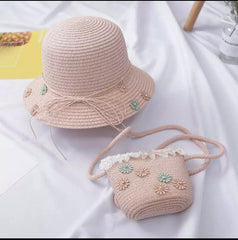 Beach  straw Hat + Bag