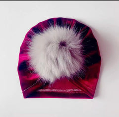 Velvet Pom Pom Cap